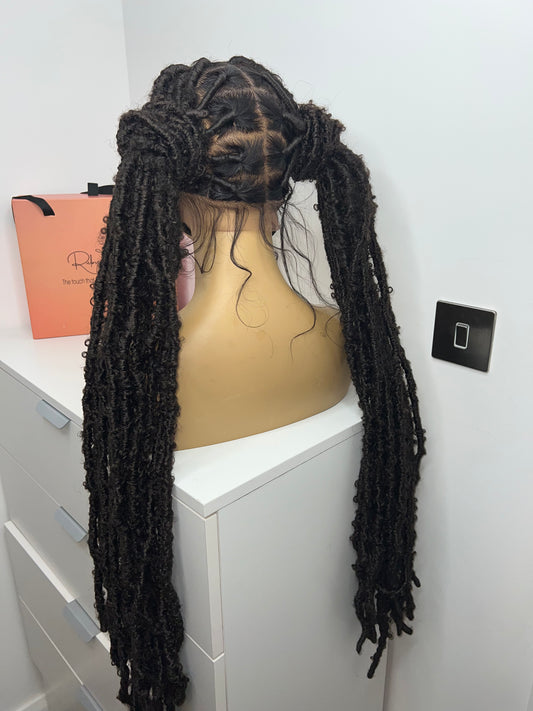 Distress locs on full lace wig hd lace 40”