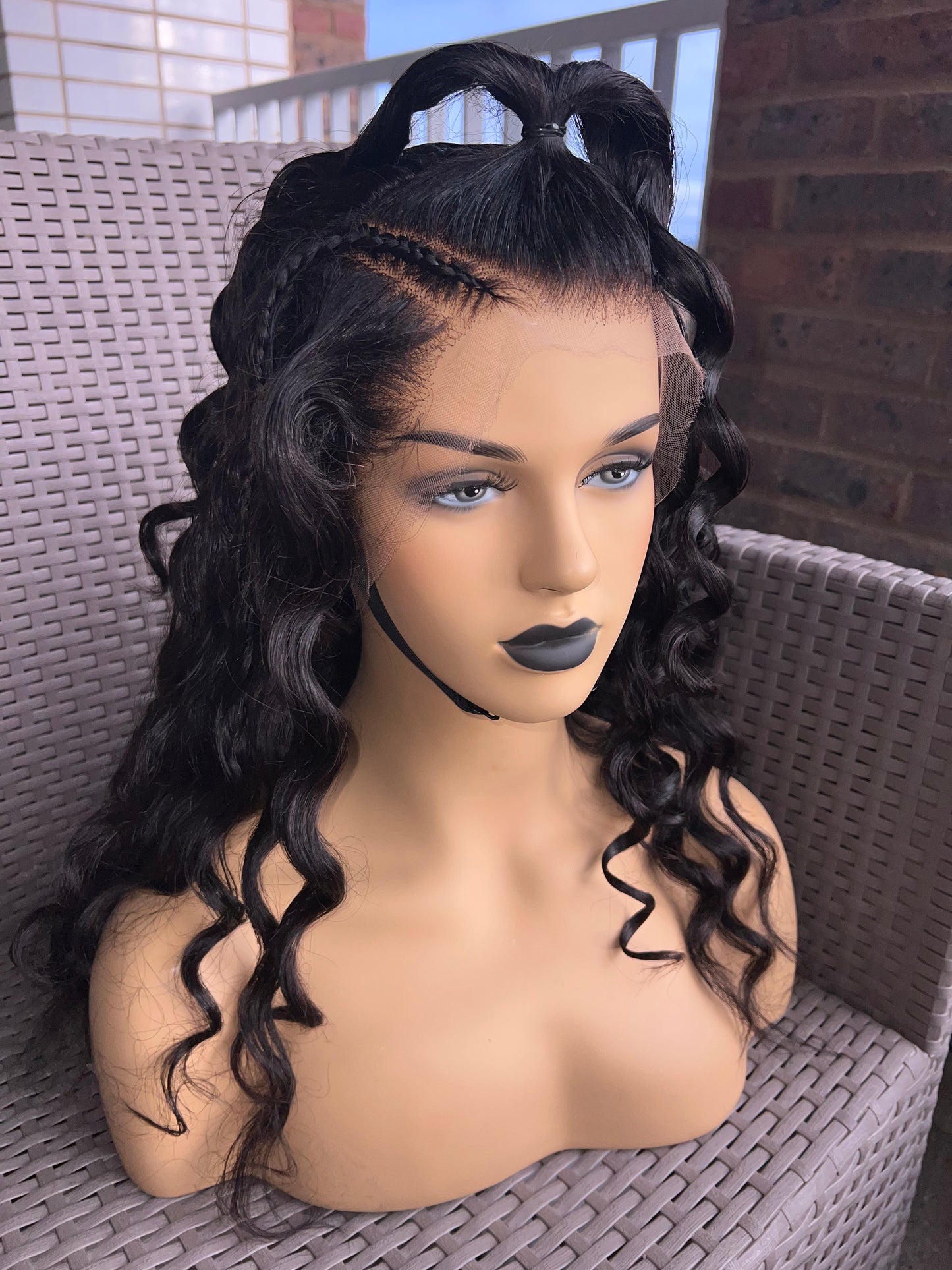 13*4 hd lace water wave wig 18”