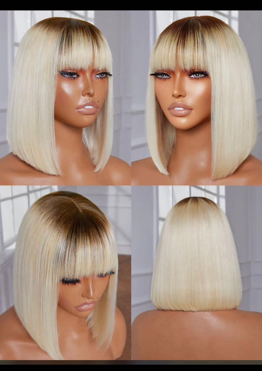 Blonde fringe wig 10”